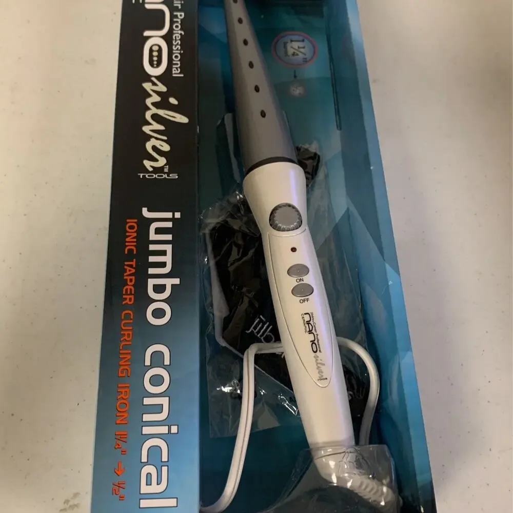 Conair Pro Nano Silver Ceramic Tools 1 1/4 - 1 1/2 Inch Jumbo Conical Ir…